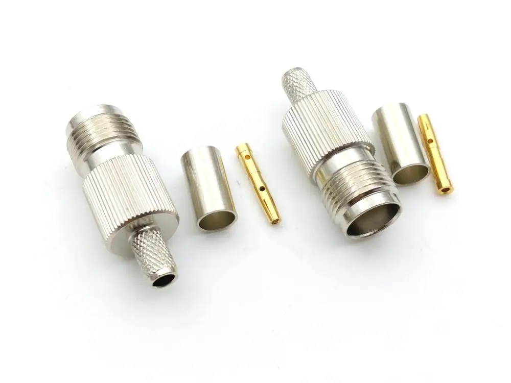 50pcs-100PCS COPPER TNC Crimp Female RF connector for LMR195 RG58 RG400 RG142 cable ADAPTER