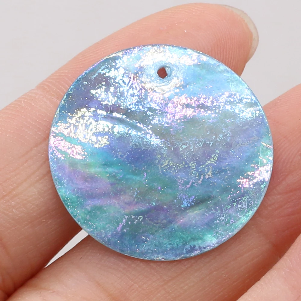 100pcs Natural Freshwater Shell Beads Round Mirror Coin Shell Loose Beads for Jewelry Making DIY Chandelier Jewelry Accessories