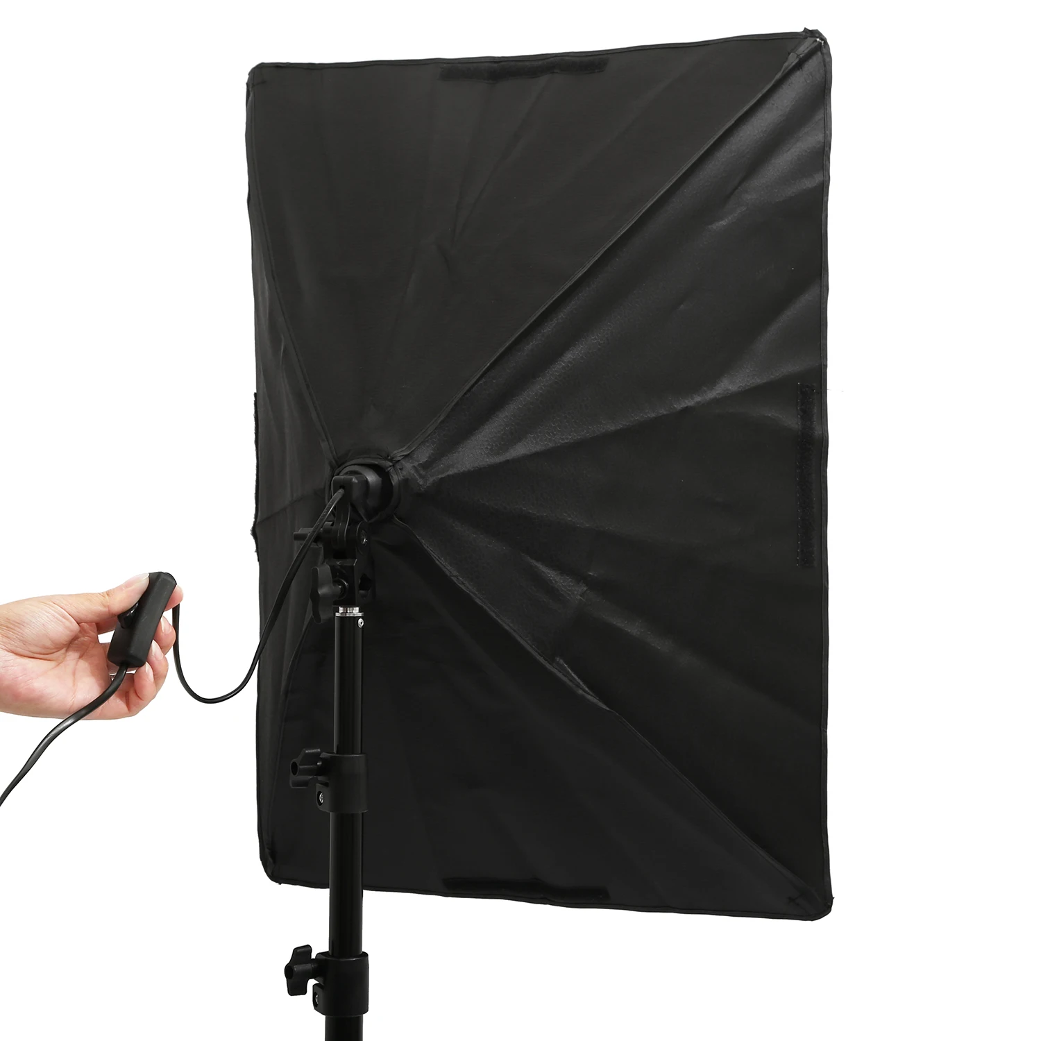 Iluminación de fotografía con soporte de trípode de luz, Softbox de estudio fotográfico, Bombilla de lámpara LED regulable de 50W, para cámara y teléfono, 2m, 50x70CM