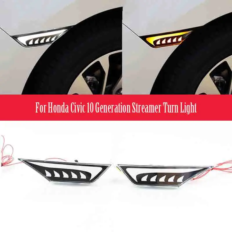 

Dichromatic Streamer Turn Light For Honda Civic 10 Generation 2016 2017 2018 2019 2020 Fender Side Lights