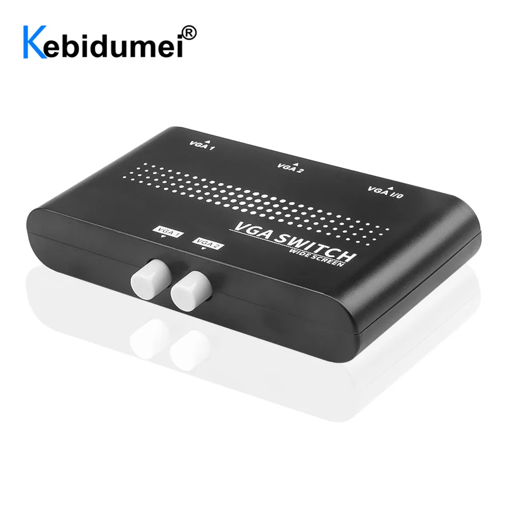 Hoge Prestaties 2 In 1 Out Vga Keuzeschakelaar Svga Switcher Manual Sharing Box Voor Lcd Pc