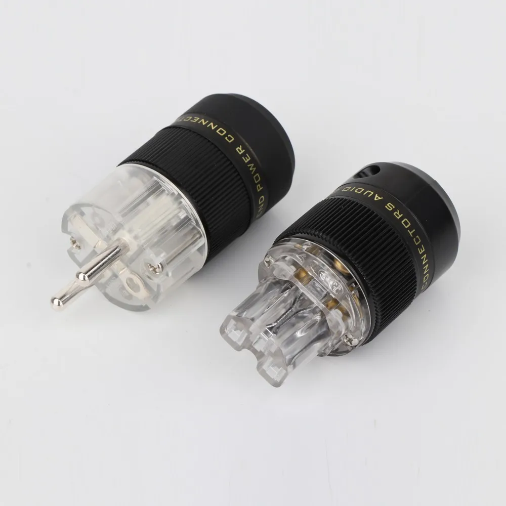 P078E High Quality Schuko Power Plug EU Plug Hifi European plug Male Female Power Plug 24K Gold/Rhodium/Silver Plated