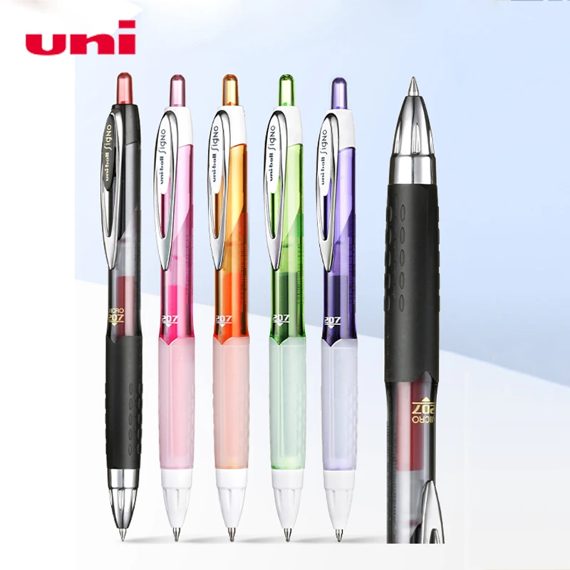 1pcs Japanese Uni Press Type Gel Pen Umn-207/umn-207F Soft Grip 0.5mm/0.7mm Gel Pen Student Signature/pen for Business Office