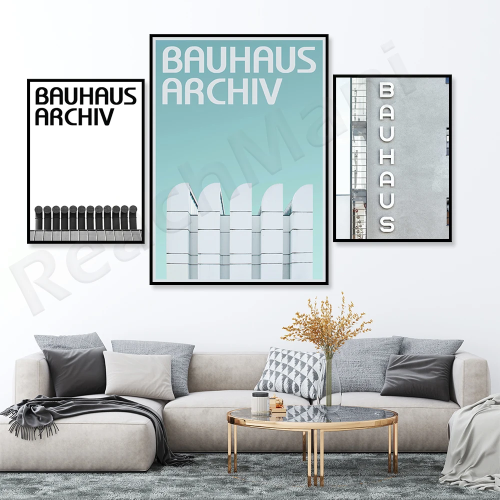 

Bauhaus Architecture Exhibition Poster, Bauhaus Archive Graphic Printing Art German Design Printing Decorative Poster