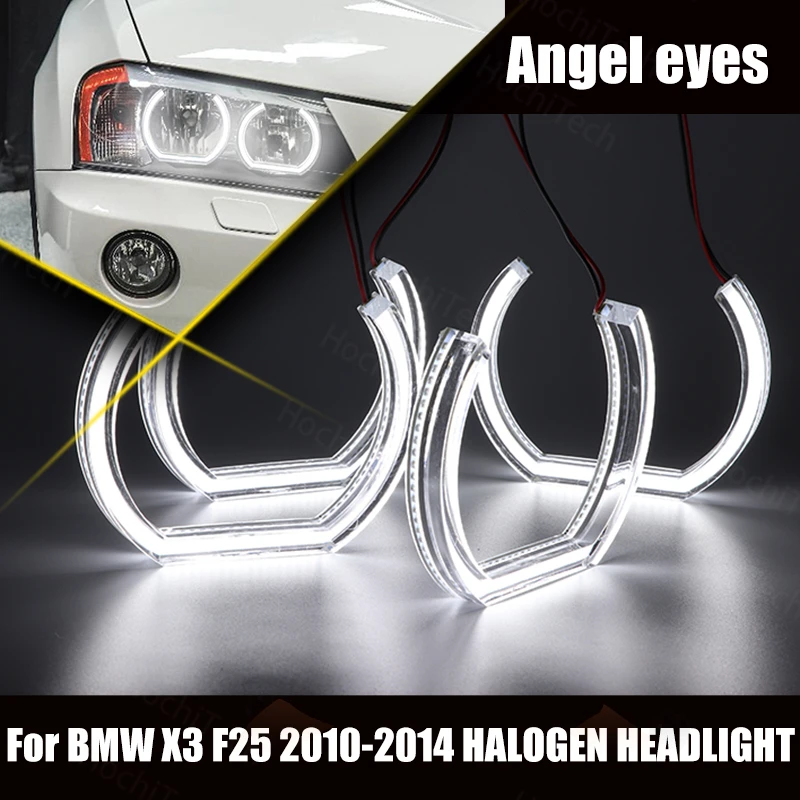 

Cut Style Day Light Halo Ring LED Angel Eyes Kit DRL Crystal Angel Eyes for BMW X3 F25 2010-2014 HALOGEN HEADLIGHT DTM Style