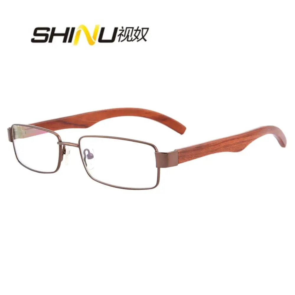 SHINU wood metal glasses frame blue rays protection reading eyeglasses myopia eyewear customized prescription glasses 2732