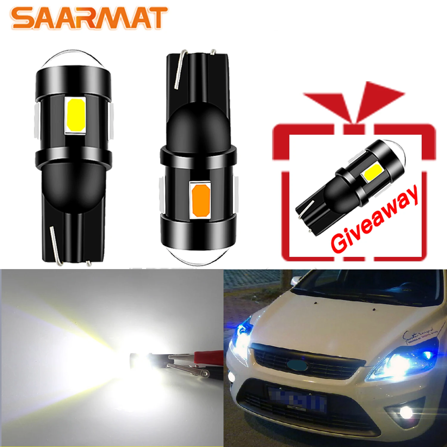 

2pcs Plug and play 6000K white Car ceiling light reading light For Ford Focus 2 3 Fiesta MK2 MK3 Mondeo MK4 Fusion Ranger