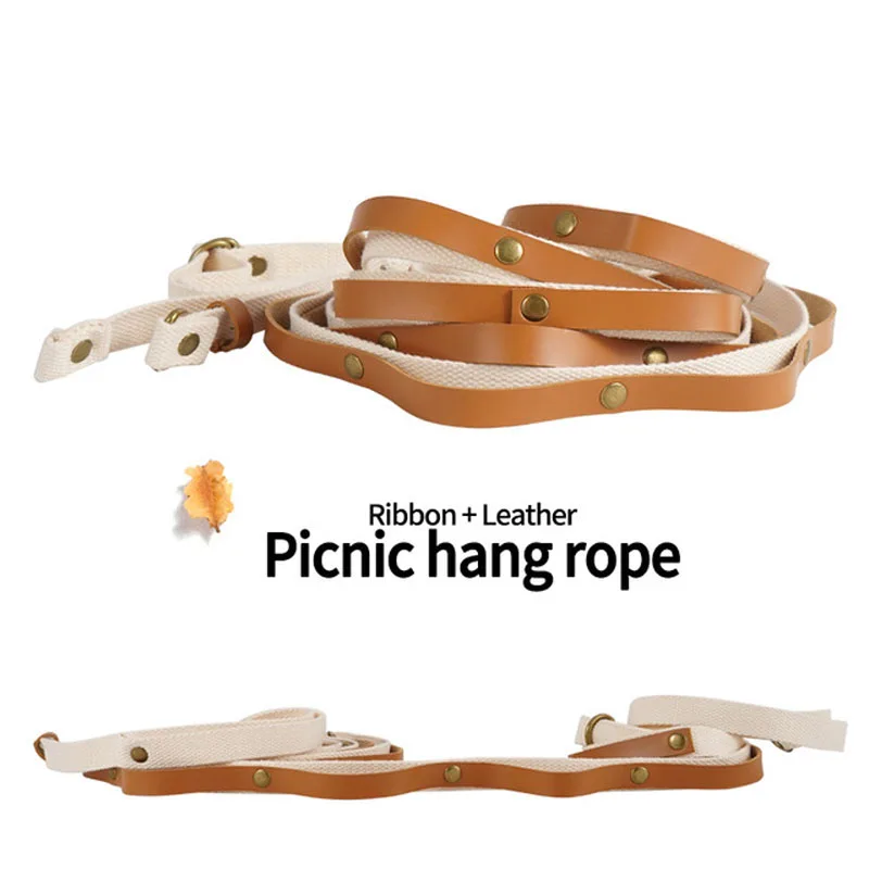 New outdoor perceptual PU lanyard camping tool sundries storage rope camping clothesline tent accessories binding chain