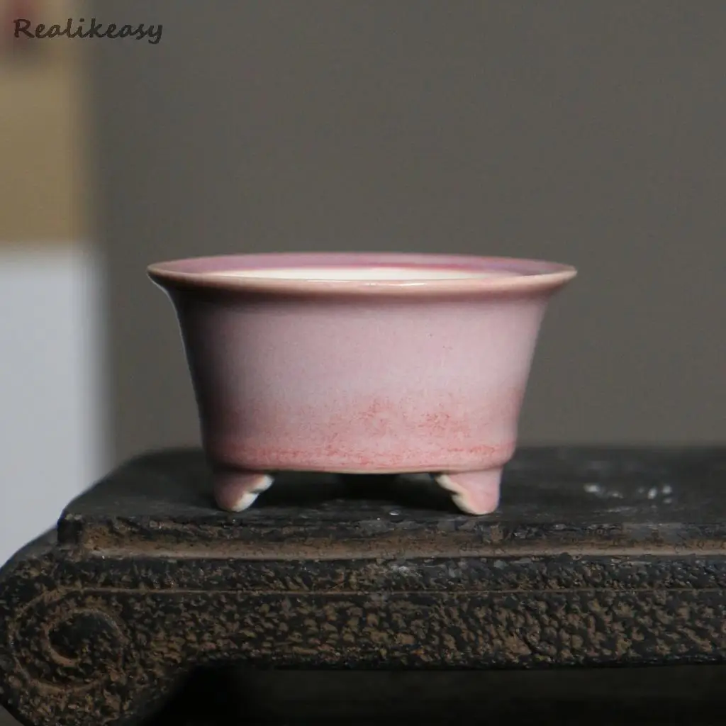 Mini pots de fleurs créatifs en argile violette, bonsaï en céramique, style chinois, décoration pour la maison et le bureau, LC293, 2 tailles