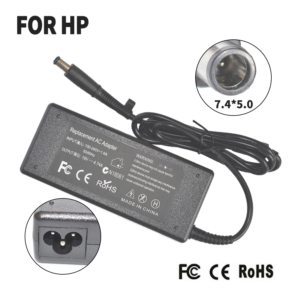 90W 19V 4.74A 7.4mm*5.0mm Power Adapter/Supply for Hp DV4 DV5 DV6 DV7 DV4-1000 DV5-1000 DV6-1000 DV7-1000 TC4400 charger