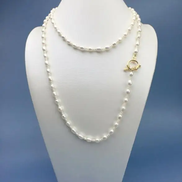 New Arrival Favorite Natural Pearl Necklace 41inches Long Pearl Jewelry Handmade 2-9mm White Real Freshwater Pearl Long Necklace