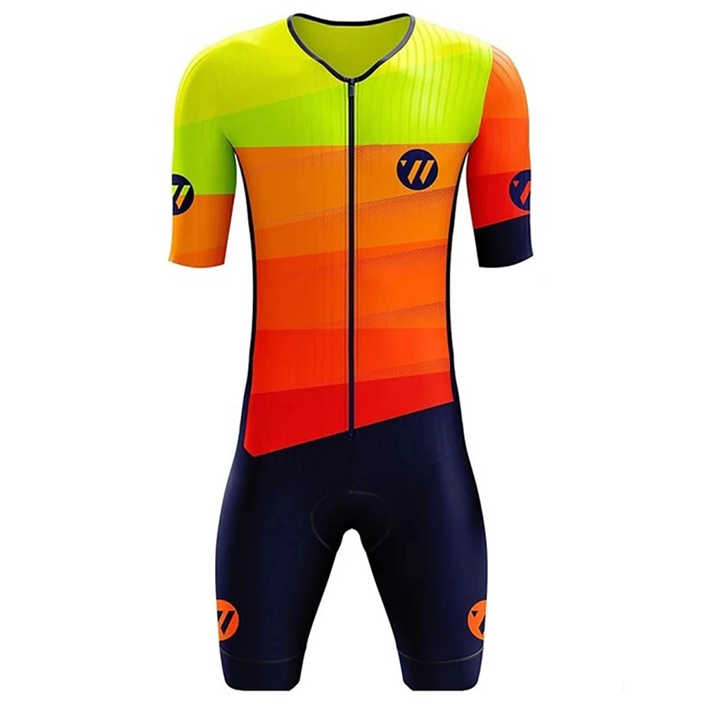 Triathlon 2020 Men's Bodysuit Cycling Short-Sleeved Jersey Cycling Clothes Skin Clothing Ropa Ciclismo Mountain Bike Riding Suit