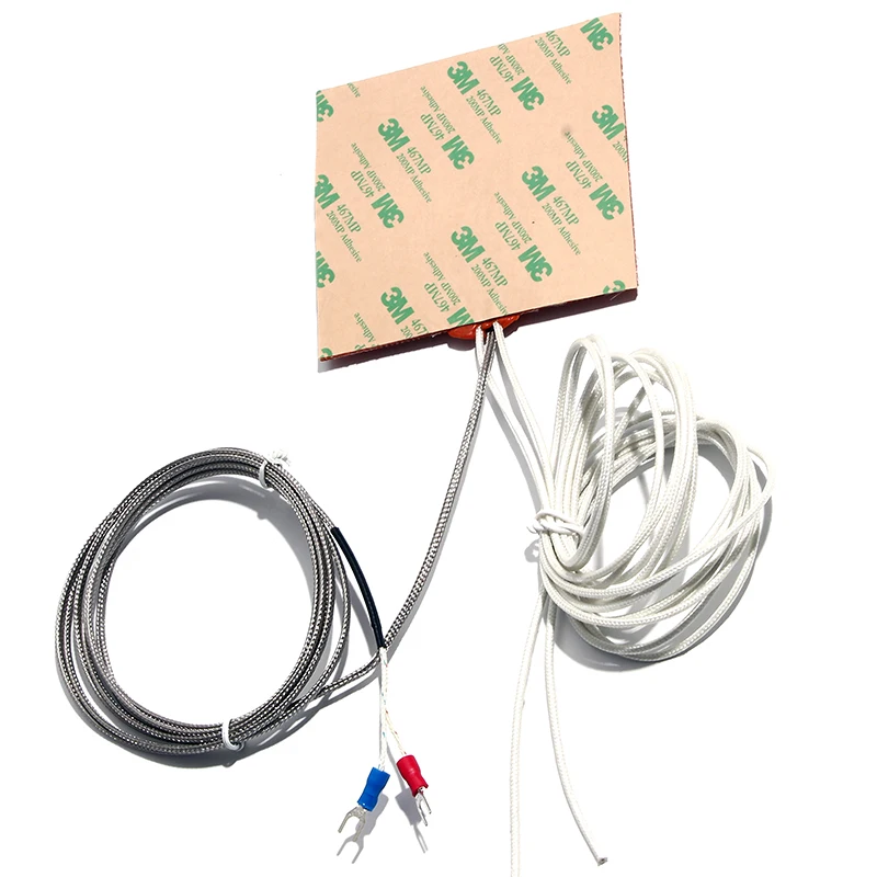 600x45 0/500/600 milímetros de Borracha de Silicone Almofada De Aquecimento 2100W-3000W Aquecedor De Impressora Heatbed Com-tipo K Termopar 3D 3 3M Auto-adesiva