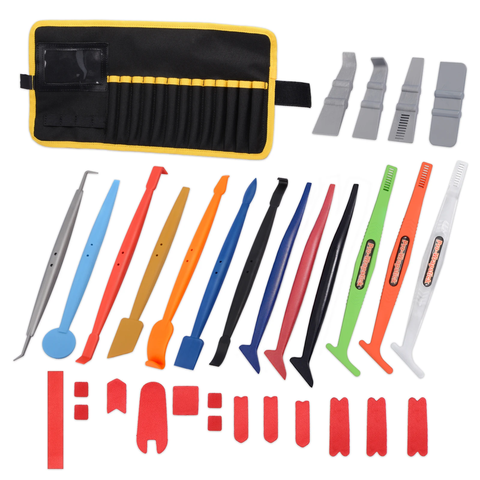 

FOSHIO 32pcs/Set Car Pro Wrap Magnetic Stick Squeegee Carbon Fiber Vinyl Edge Tucking Scraper with Storage Bag Window Tint Tools