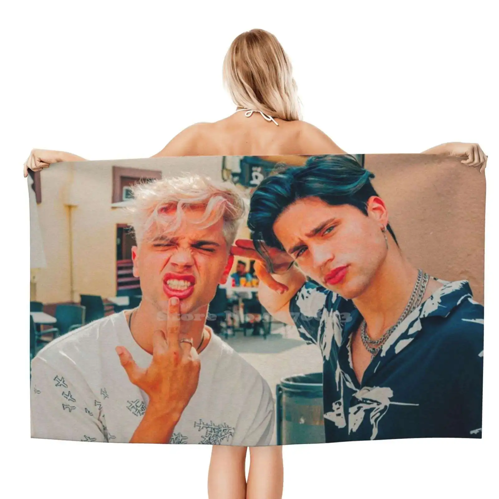 The Martinez Twins Jigsaw Puzzle #5 Large Bath Towel Beach Towel Sunscreen Blanket The Martinez Twins Martinez Ivan Martinez