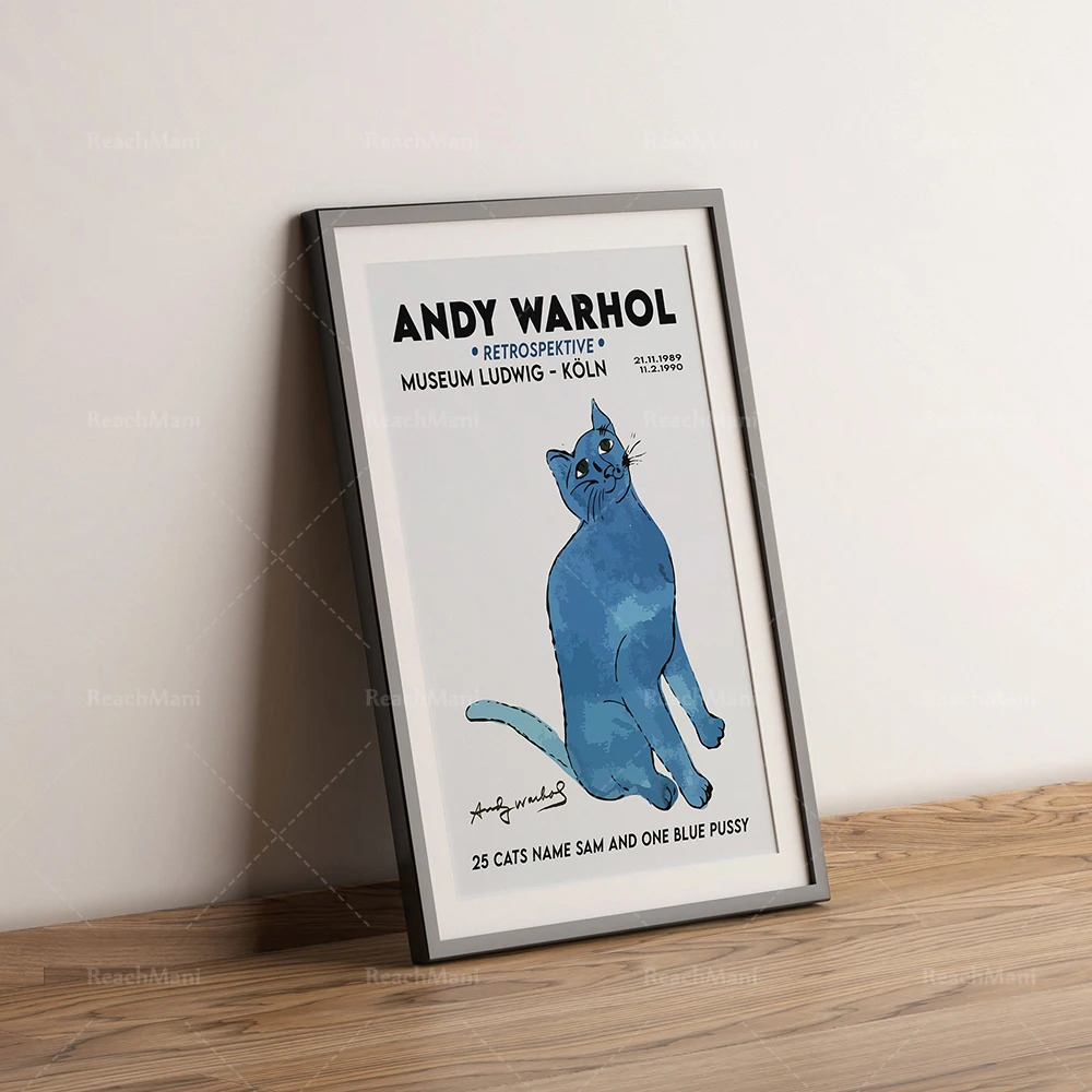 Andy Warhol Art Exhibition Poster, Cat Poster, Retro Art, Animal Poster, Printable High Quality Art