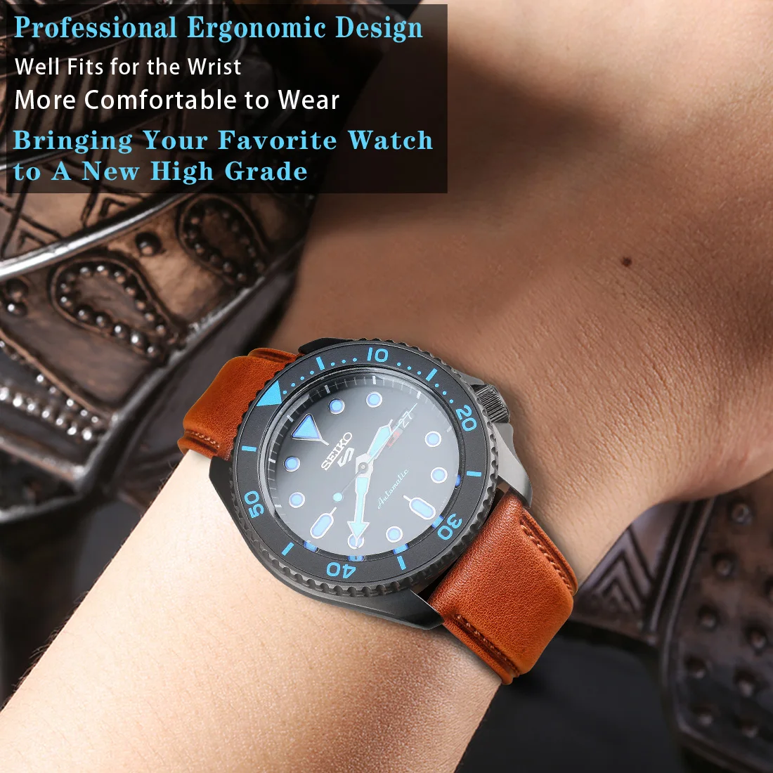 Quick Release Watch Band For Huawei Fossil Samsung Galaxy Active2/3 Amazfit Genuine Leather Strap Smart Watch Bracelet