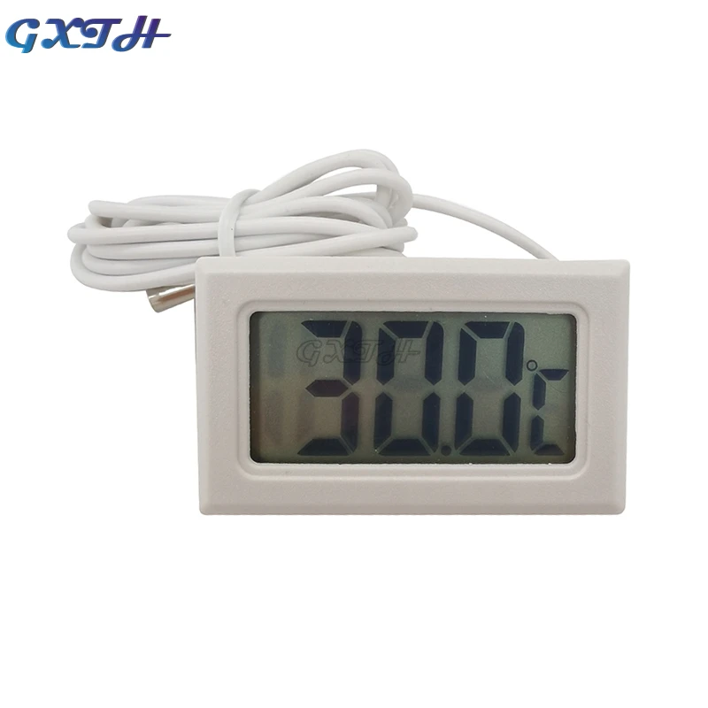 10PCS Mini LCD Digital Thermometer Temperature Sensor Thermo-hygrometer -50~100 Degree Refrigerator Thermometer With Probe