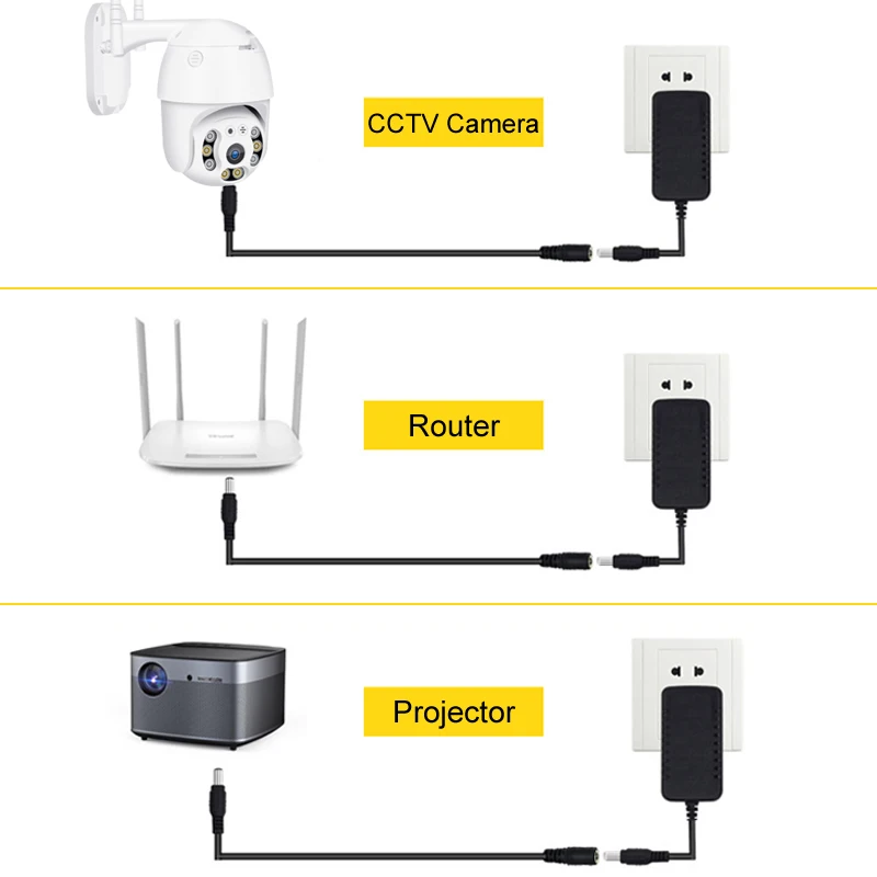 Imagem -03 - Cabo de Extensão para Segurança Cctv Conector do Soquete Compatível com Adaptador 12v dc Câmera ip Wifi m 16ft 5.5 mm x 2.1