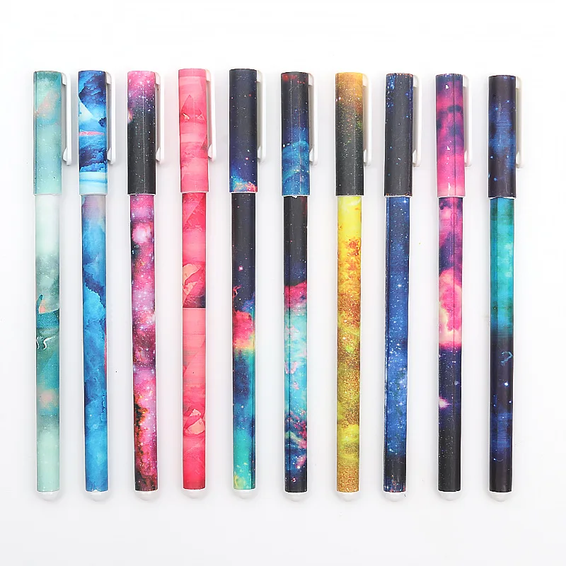 10 Pcs Creative Star Night Color Gel Ink Pen Hot Boligrafos Kawaii Gel penne Boligrafos Kawaii materiale scolastico all'ingrosso