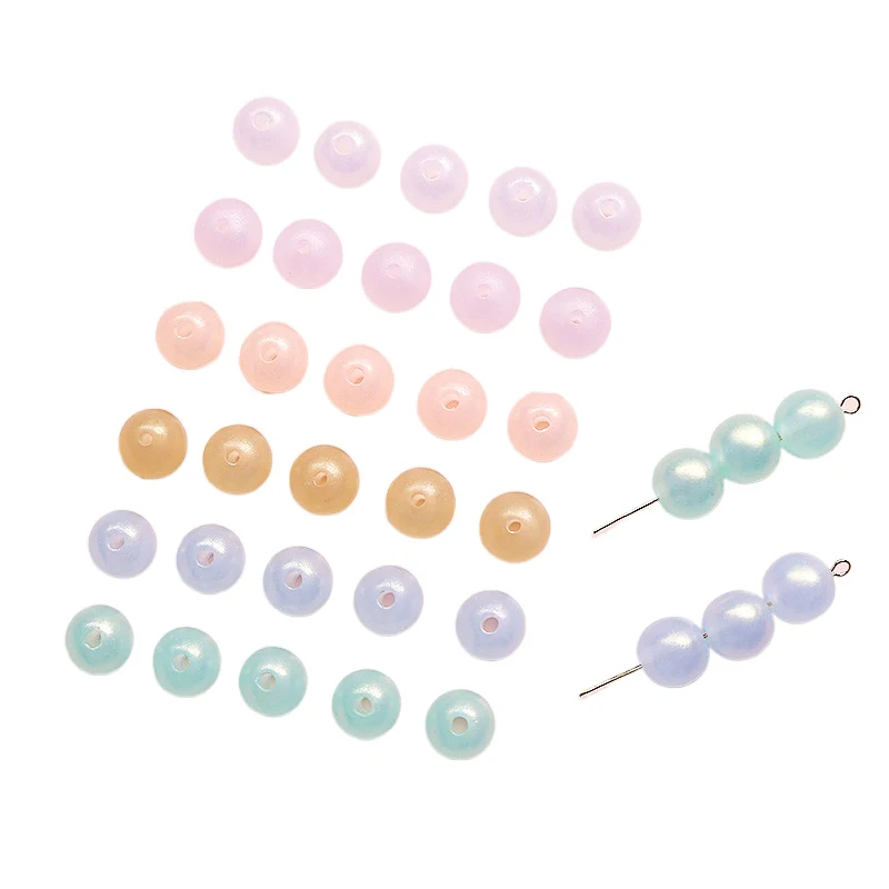 10mm Jelly color transparent round beads DIY jewelry earrings bracelet making accessories material loose beads 20pcs