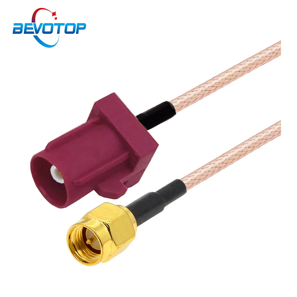 BEVOTOP SMA Male to Fakra D Male Plug GSM Antenna Adapter Extension Cable  RG316 Pigtail RF Coaxial Jumper Cord 15CM~700CM