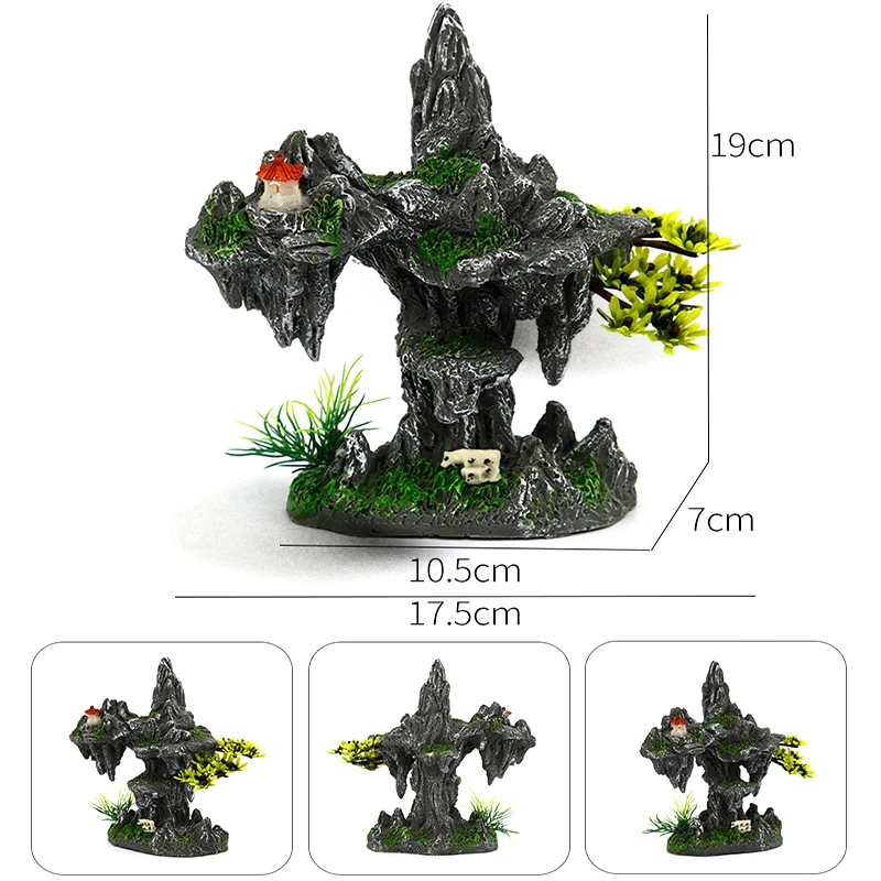 Aquarium Rockery Stone Aquatic Ornaments Fish Tank Landscaping Simulation Landscape Resin Rockery Stone Pet Accessoriess