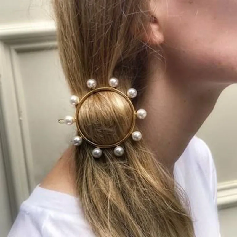 New Arrival Round Hairpin for Women Fashion Hair Wedding Pearl Accessories Indian Jewelry Beach Party Photos Hairpin Accessories