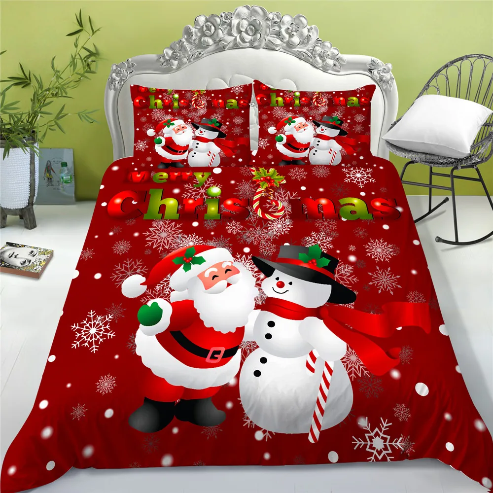 

3D Bedding Set Comforter Covers King Size Santa Claus Printed Magic Festival Gift for Kids Child Bedroom Decor