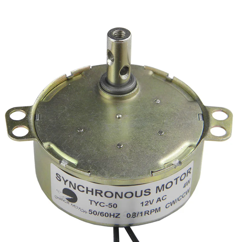 Synchronous Motor TYC-50 12V Electric Motor AC 0.8/1RPM 15/18RPM CW CCW Robust Torque For Fan Motor Incubator Motor