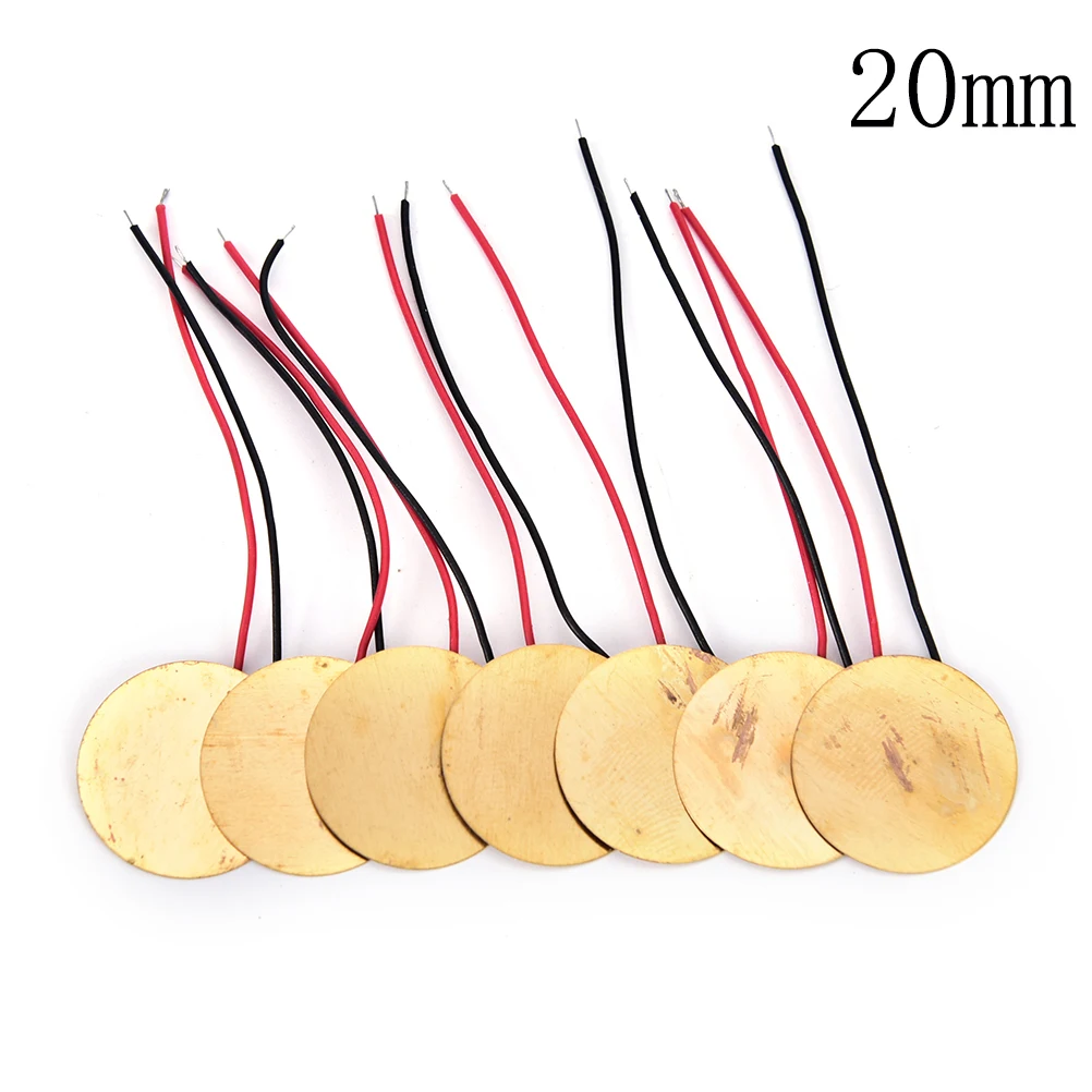 6 Pieces 20mm Piezo Disc Elements With Leads Guitar Amplifiers Contact Pickups Guitar Repair Luthier Tool