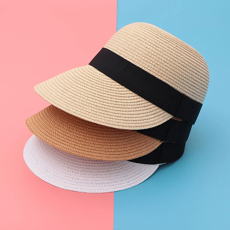 

2021 New Straw Hat Woman Outdoor Student Casual Sun Hats Sunscreen Summer Baseball Cap Fashion Lovely Peaked Cap for Women