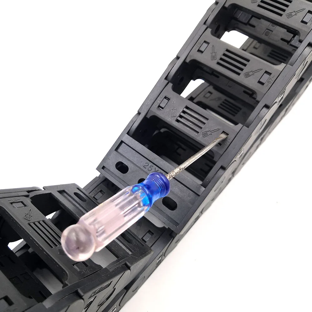 YCHEN 1 Meter 25 Series Drag Chain Wire Carrier Cable Towline Bridge Type 25X25 25X38 25X50 25X57 25X77 Transmission Parts