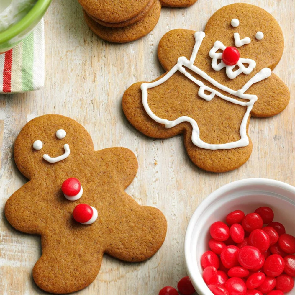 KENIAO Christmas Gingerbread Man Cookie Cutter - 6 Shapes Winter Biscuit Fondant Bread Sandwich Molds - Stainless Steel