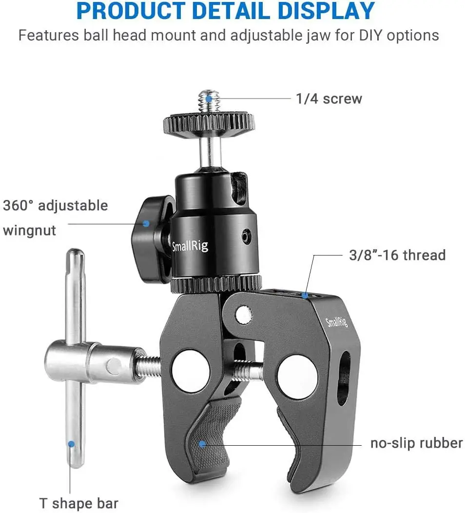 SmallRig DSLR Camera Clamp Mount with 1/4\