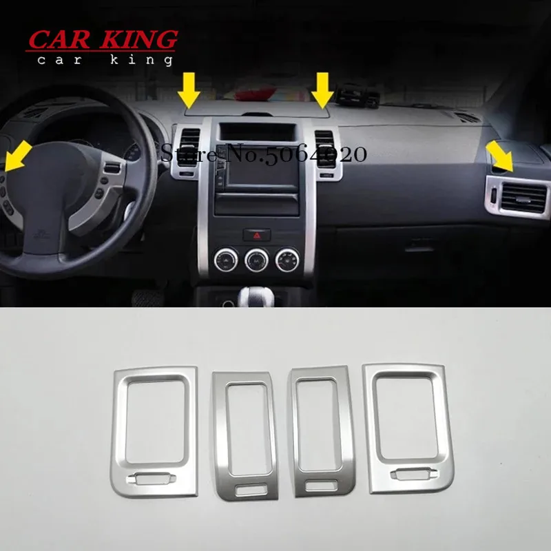 

ABS Matte Air Conditioner AC Vent Outlet Cover Trim Sticker Car Styling For Nissan X-Trail X Trail T31 2008-2013 Accessories