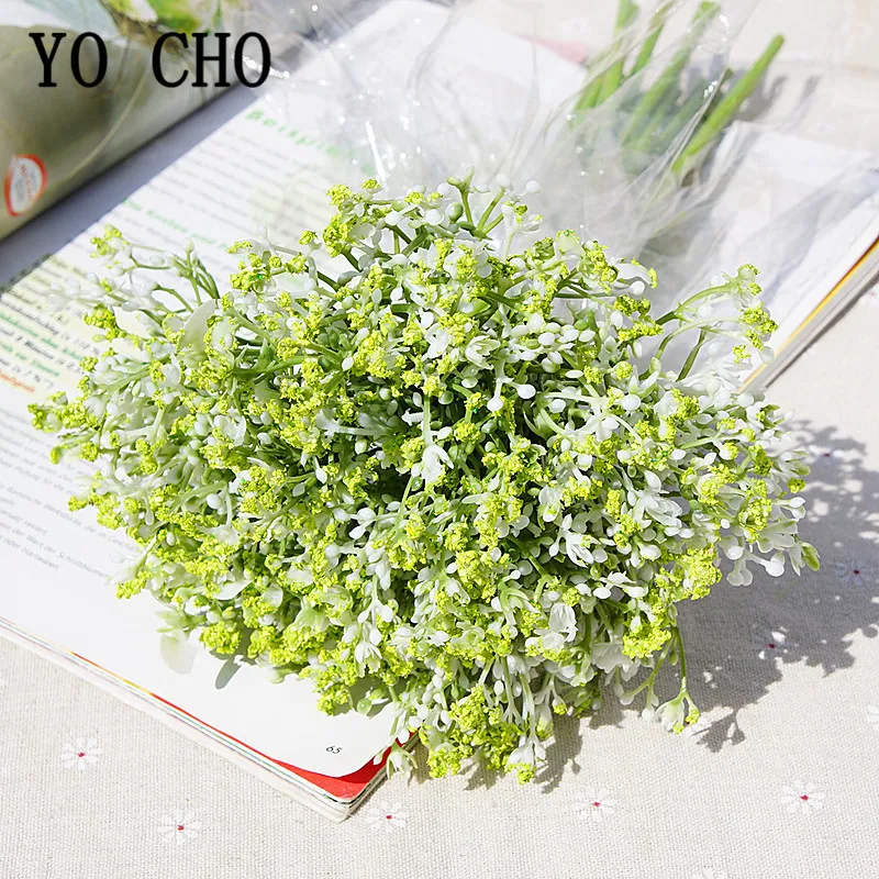 YO CHO Artificial Flowers Babies Breath Flowers Plastic Flowers Bouquets Faux Flower Stems Fake Gypsophila Plants Flowers