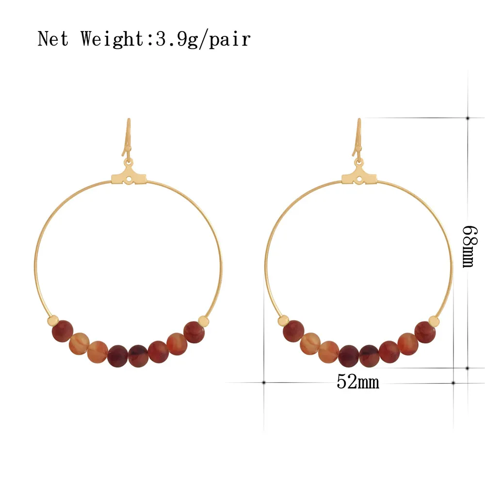 Summer Boho New Korean Round Beads Dangle Drop Earrings For Women Fashion Wedding Jewelry