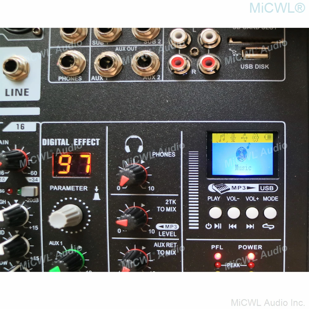 MiCWL TX8-خلاط رقمي احترافي للميكروفونات ، وحدة تحكم للمزج ، مجموعة مزدوجة ، 8 قنوات