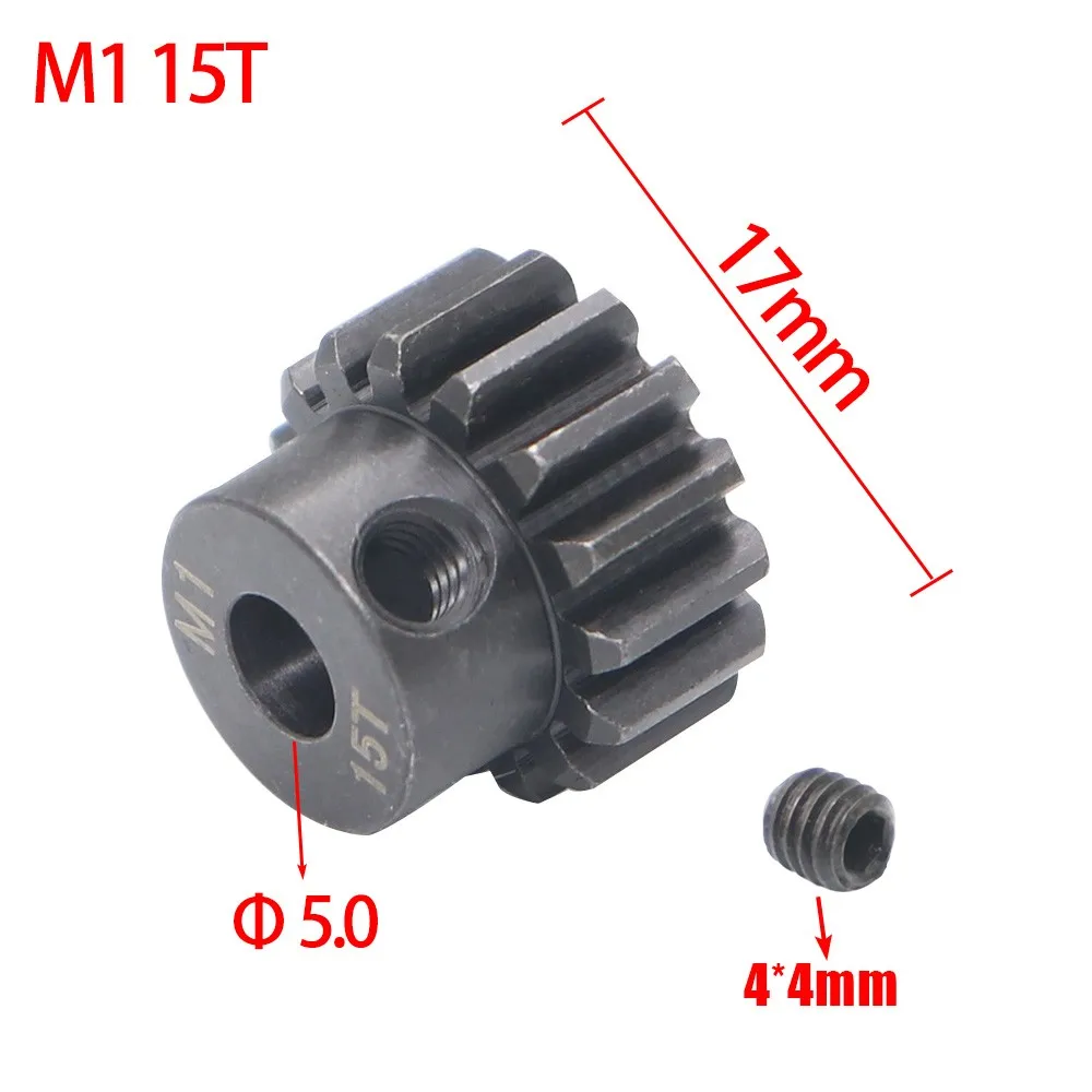 M1 5mm 15T 16T 17T 18T 20T 21T Black steel metal Pinion Motor Gear For 1/8 Rc Model Car Motor