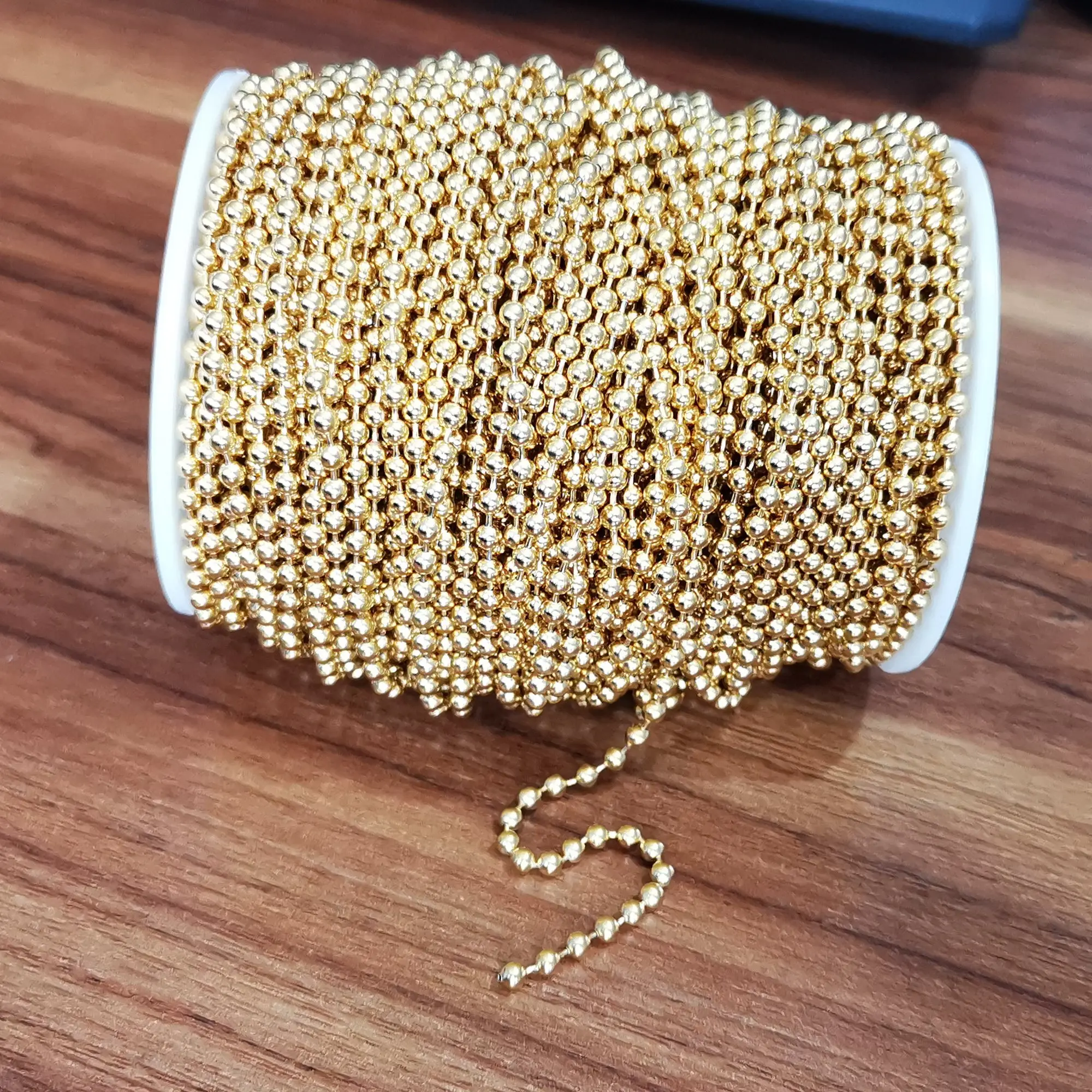 Lot 10meter stainless steel 3mm Round Ball Beads beaded Chain jewelry finding DIY Marking chain