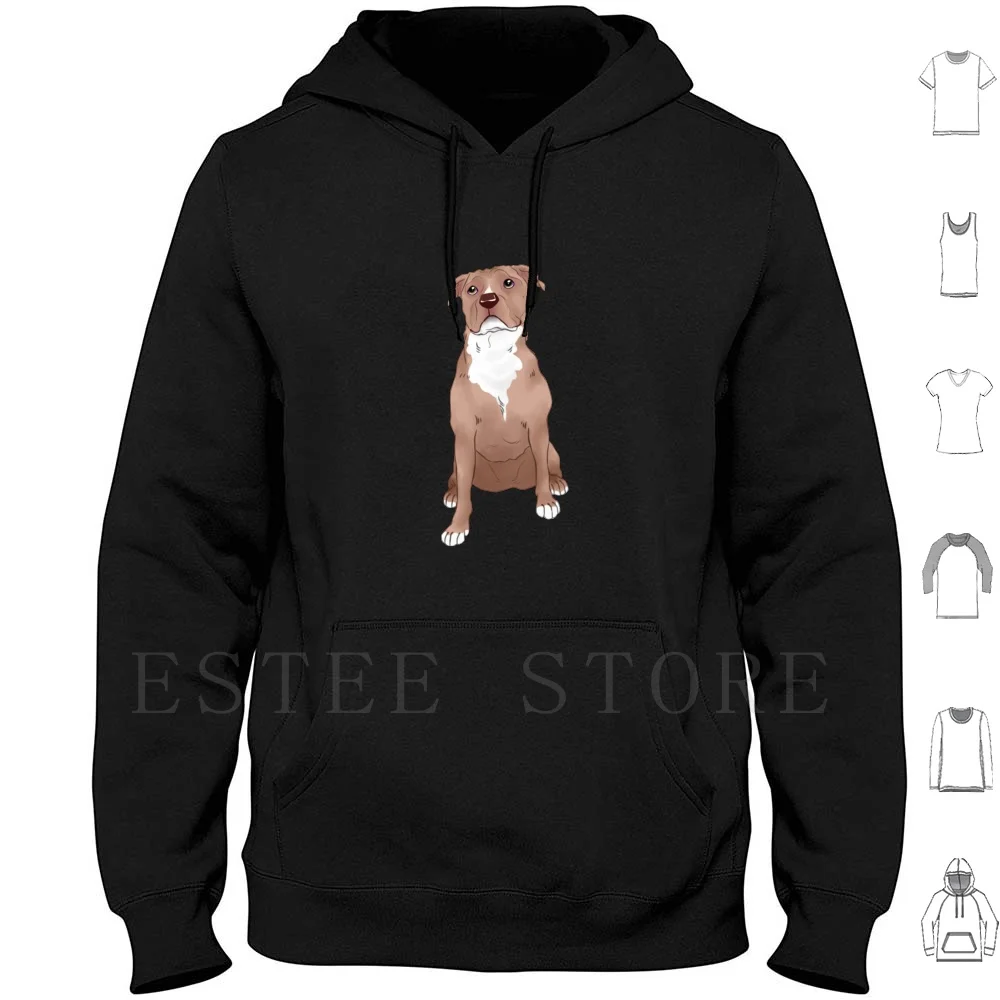 Sudadera con capucha de manga larga para perros Pitbull, azul, rojo, marrón claro