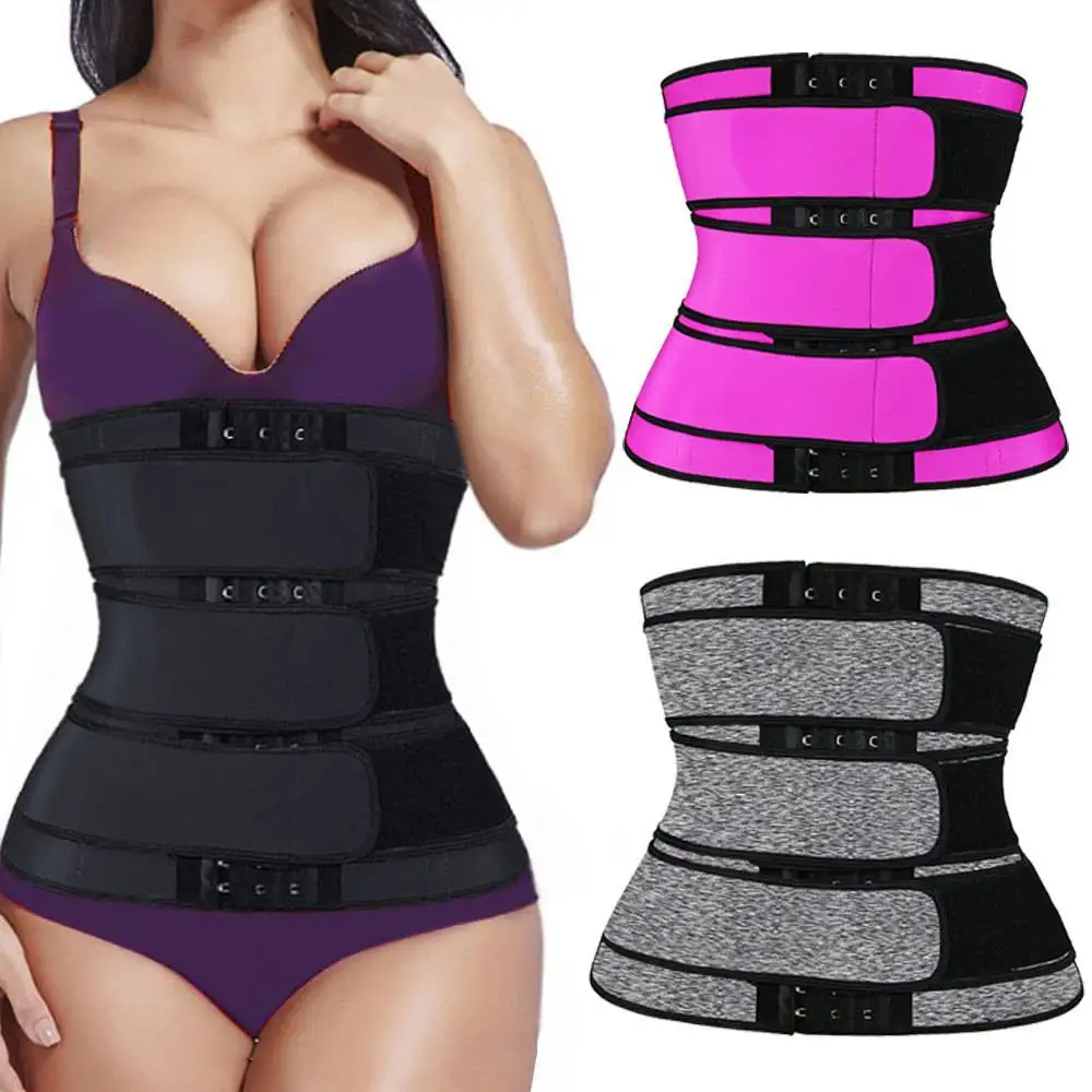 

3 Belt Women Waist Trainer Body Shaper Neoprene Sauna Sweat Slimming Corset Belt for Weight Loss Workout Fitness