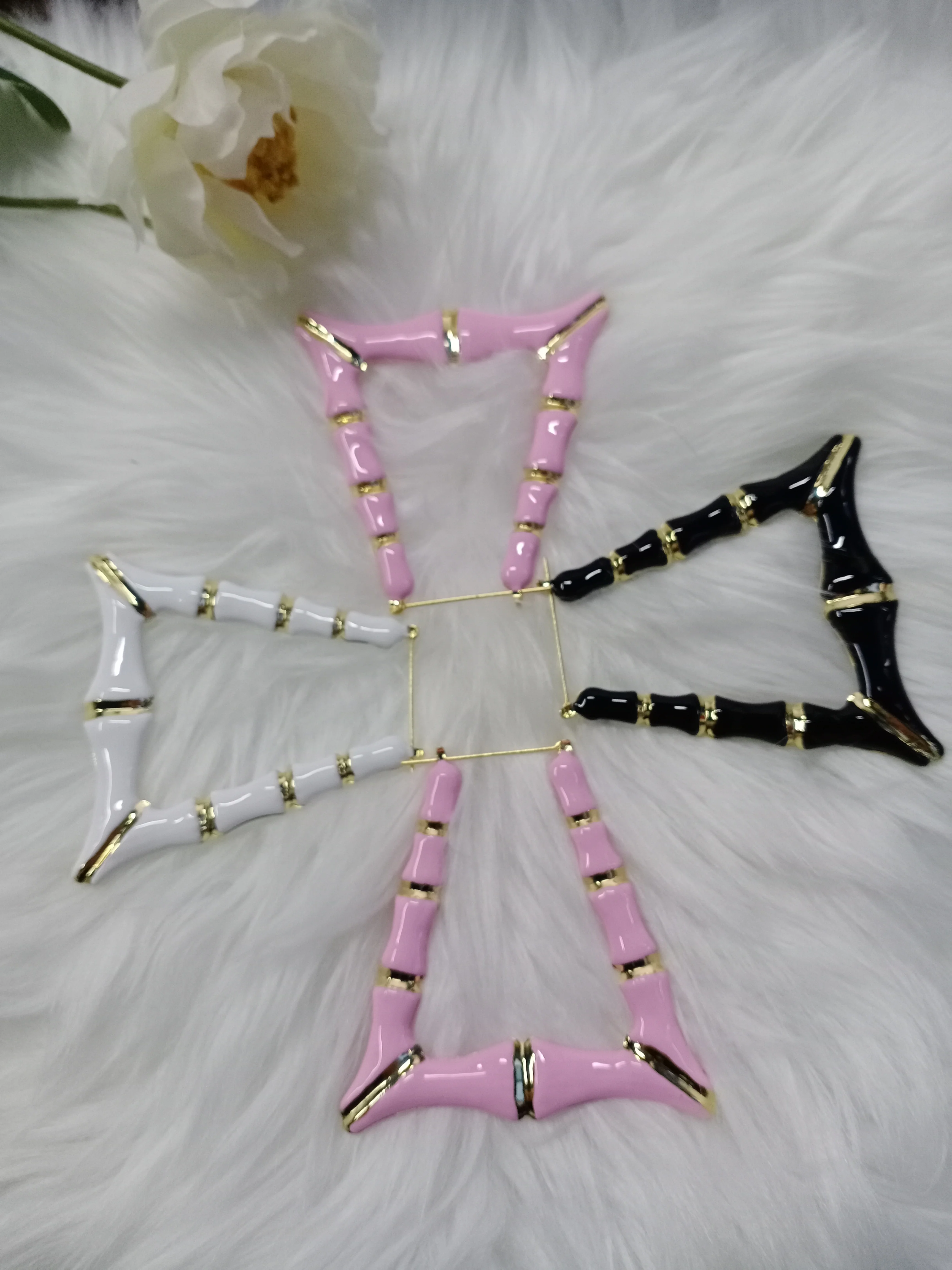 Lateefah Custom Personalized Name Bamboo Trapezoid Earrings With Colorful Earrings For Women As a Christmas Gifts