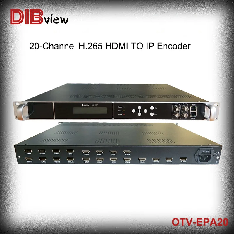 

Dibview OTV-EPA20 20-channel H.264 H.265 Video encoder 1080p@60fps with 4 MPTS output for digital tv headend