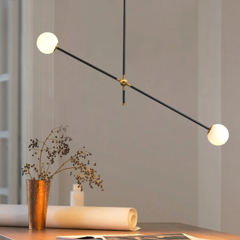 Imagem -02 - Lustre de Linha Geométrica Nórdica Iluminação Criativa Feijão Mágico Dourado Preto Minimalista Vidro Circular Decoração de Casa