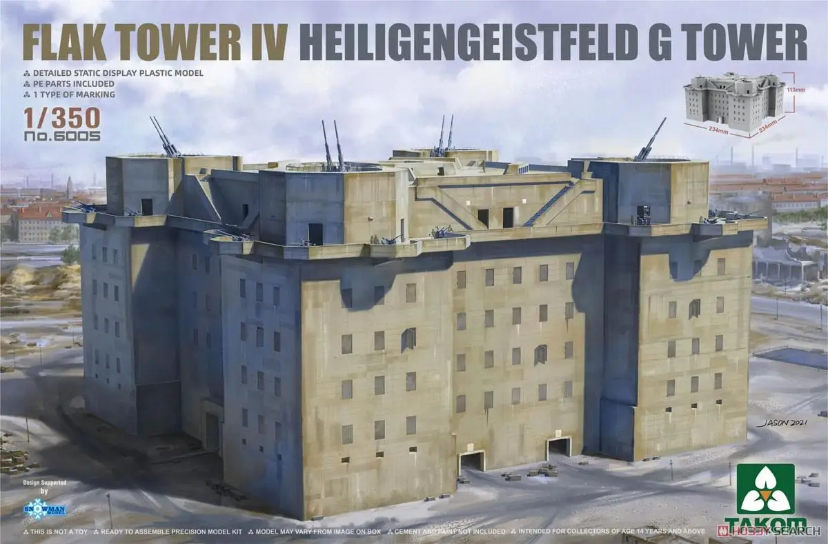 

Takom 6005 1/350 German Flak Tower IV Heiligengeistfeld G Tower Model Kit