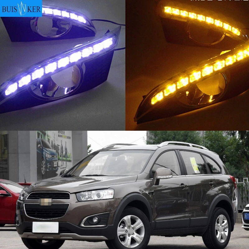 DRL For CHEVROLET CAPTIVA 2011 - 2016 Turn Signal Relay Car-styling 12V LED Daytime Running Lights with fog lamp hole