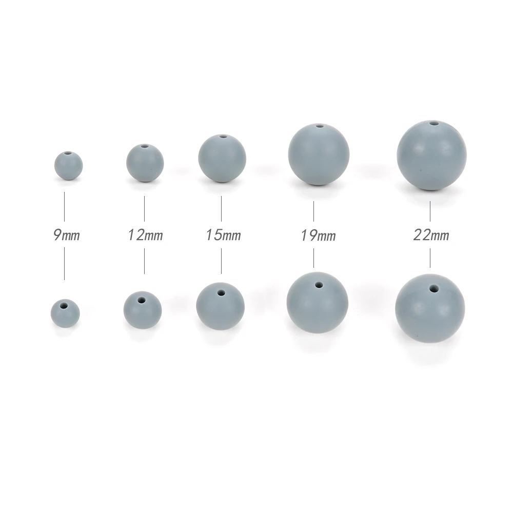 LOFCA-Perles de dentition en silicone, 9mm, 50 pièces, collier d\'allaitement pour bébé, attache-sucette, soins buccaux, sans BPA, qualité