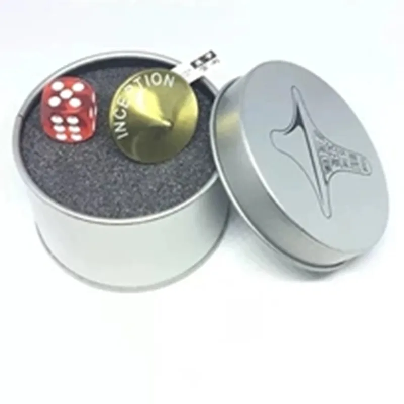 

HOT Sale Silver Inception Zinc Alloy Spinning Top Totem with Plastic Dice Gift Collection